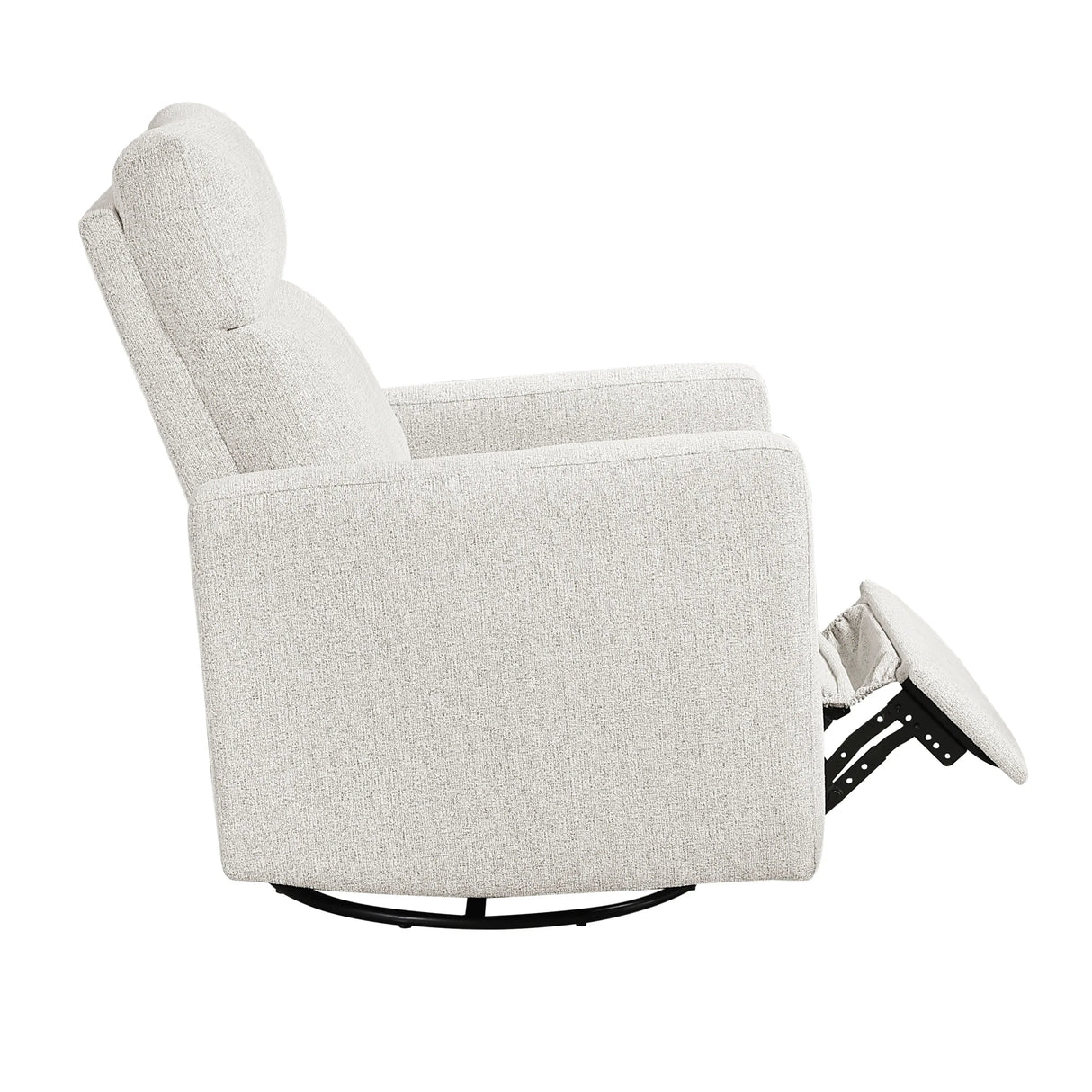 Contemporary Chenille Swivel Recliner Chair With Gliding Motion - Omega Lifestyles
