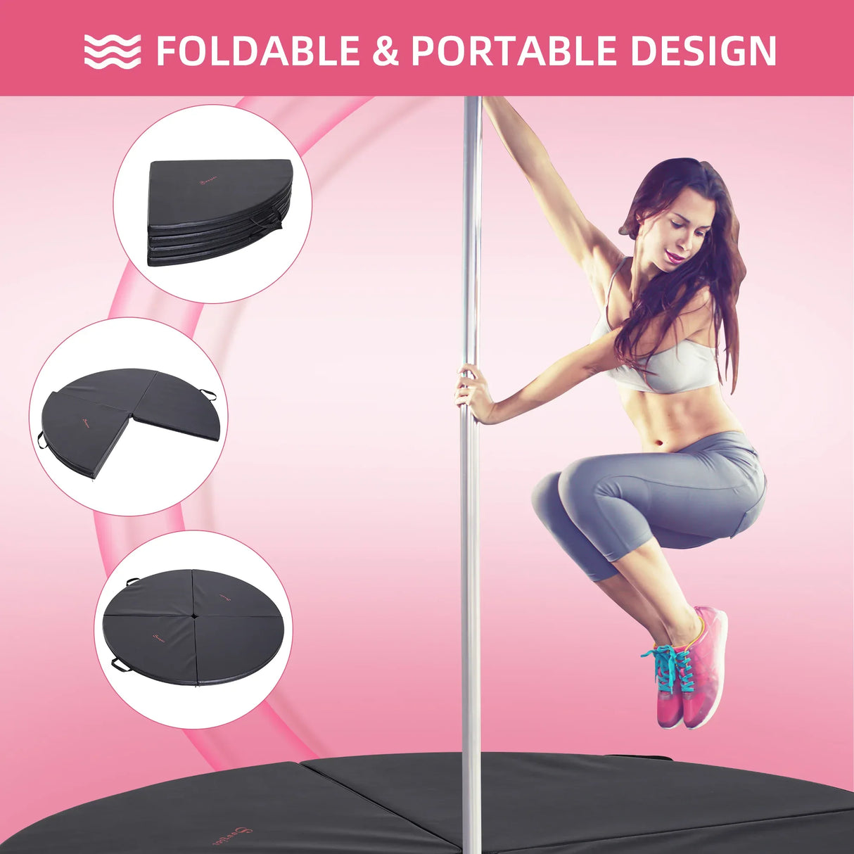 Foldable High-Quality Foam Pole Dance Mat with Handle - Omega Lifestyles