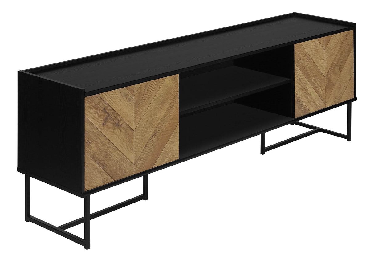 Contemporary 72-Inch Black Laminate Media Console Cabinet - Sleep Galleria