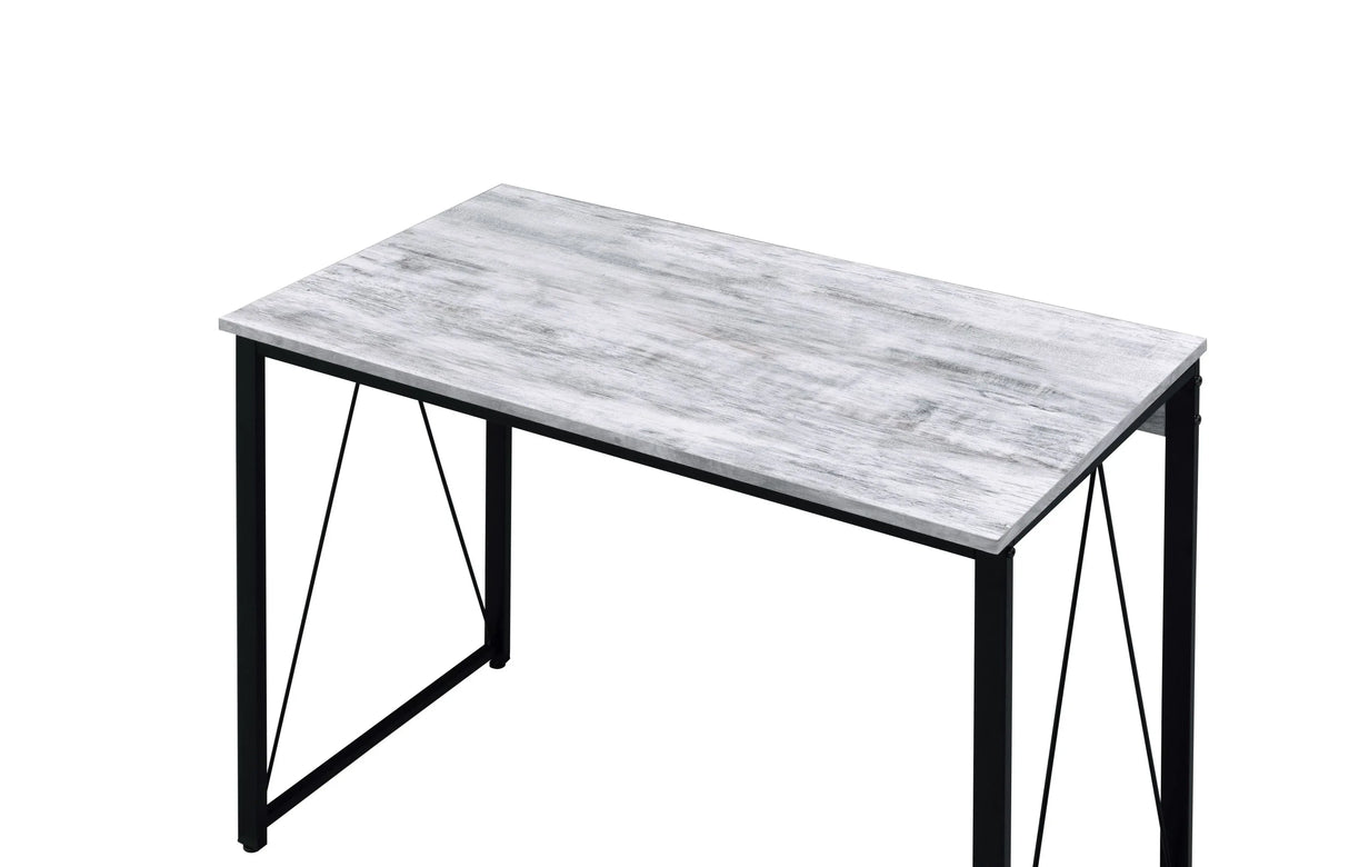Antique White Black Finish Synthetic Wood Writing Desk - Omega Lifestyles