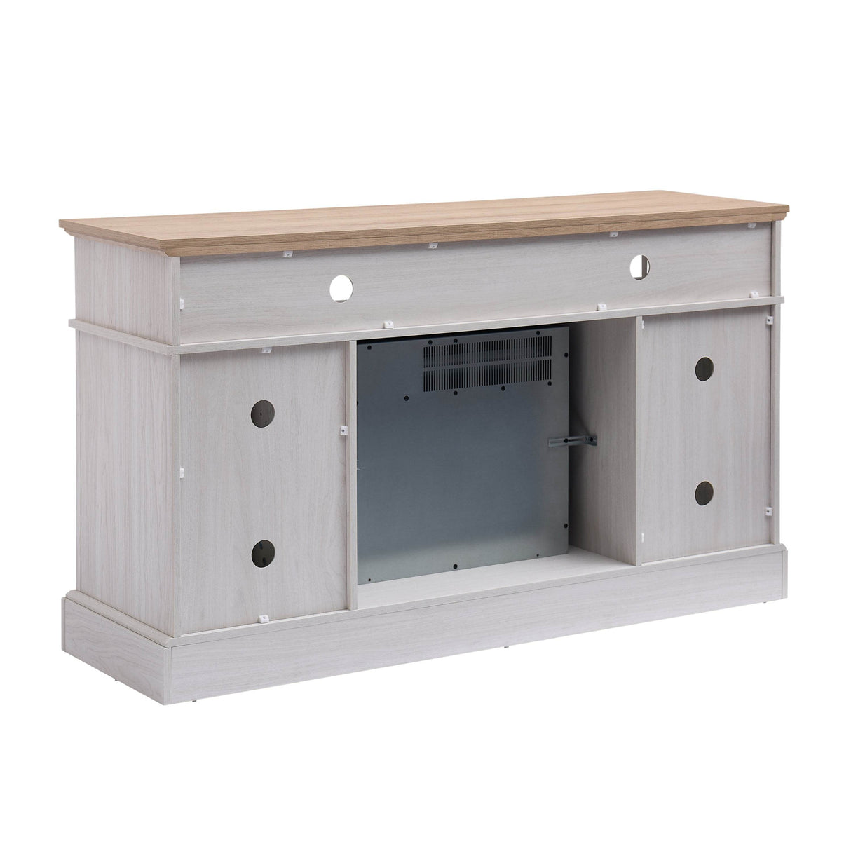 58-Inch Jasmine White Electric Fireplace TV Stand - Sleep Galleria