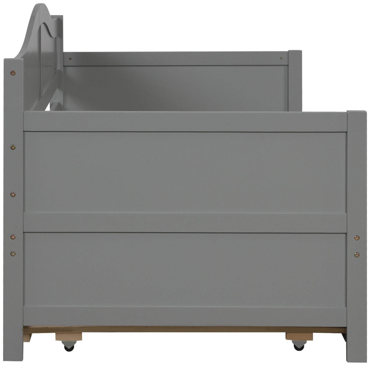 Twin Solid Wood Daybed With Trundle Gray - Omega Lifestyles