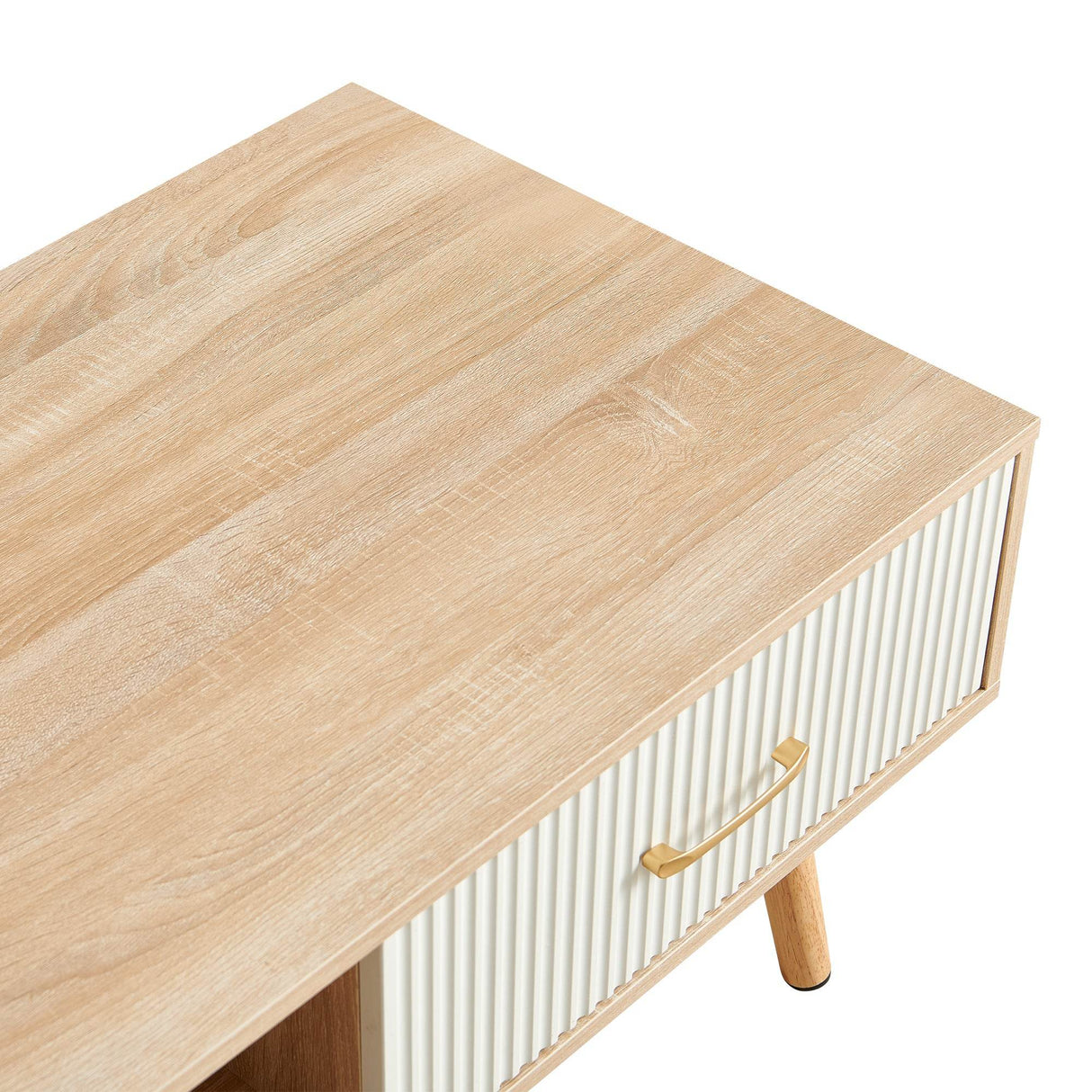 Solid Wood Modern Rectangle Coffee Table With Drawer Storage - Sleep Galleria