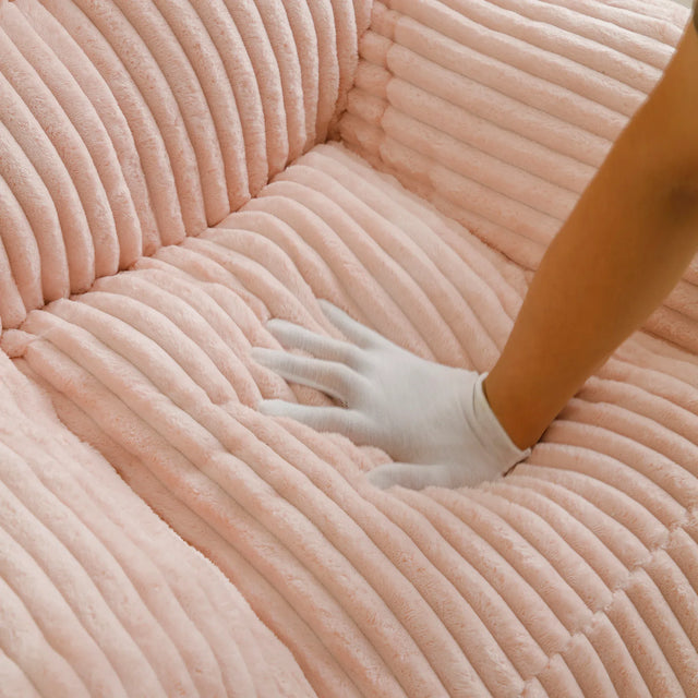 Giant Pink Corduroy Shredded Foam Bean Bag Chair - Omega Lifestyles