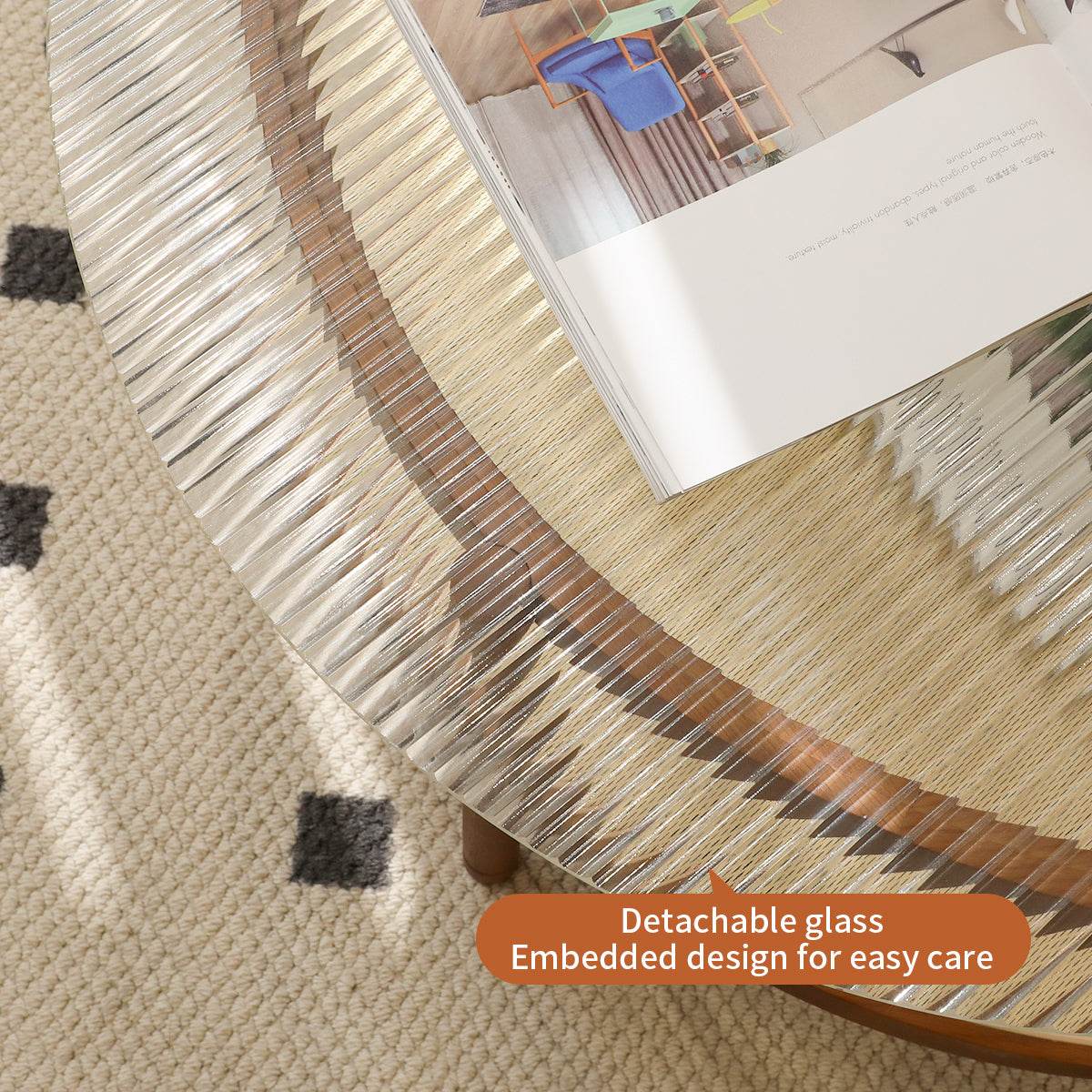 Modern Farmhouse Solid Wood Round Coffee Table - Sleep Galleria