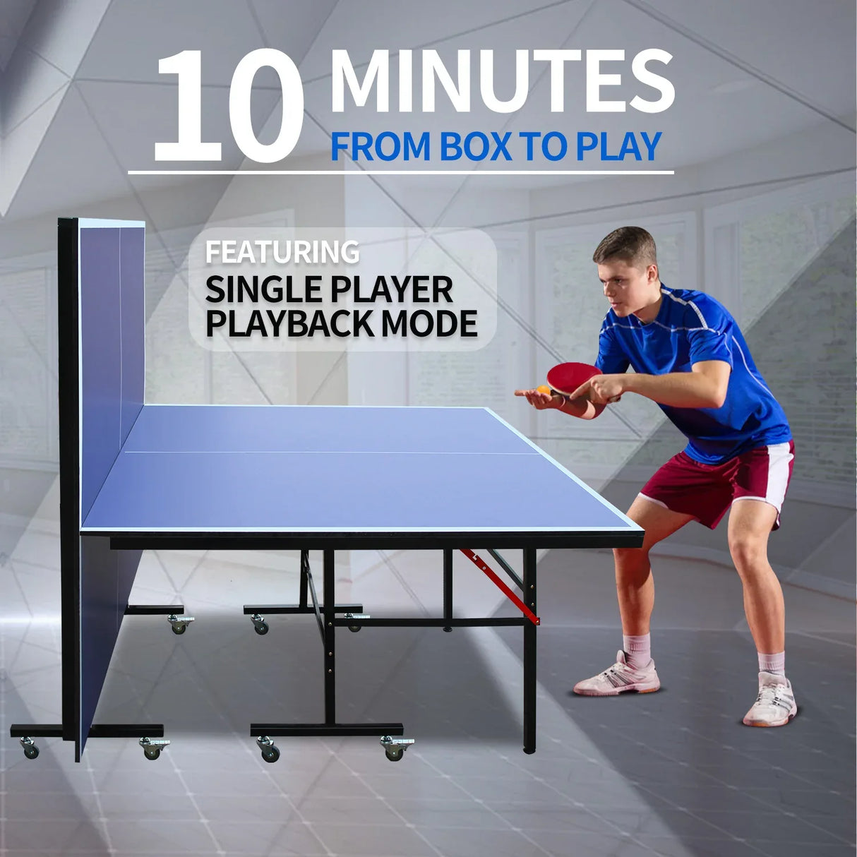 Competition Grade Foldable Indoor Table Tennis Ping Pong Table Set - Omega Lifestyles