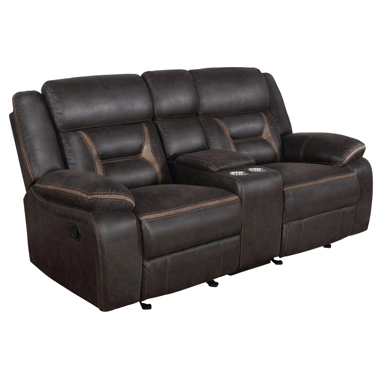 Brown Upholstered 3-Piece Manual Reclining Living Room Set - Omega Lifestyles
