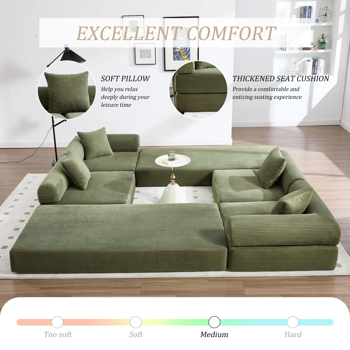 Convertible Folding Corduroy Memory Foam Sofa Bed - Omega Lifestyles