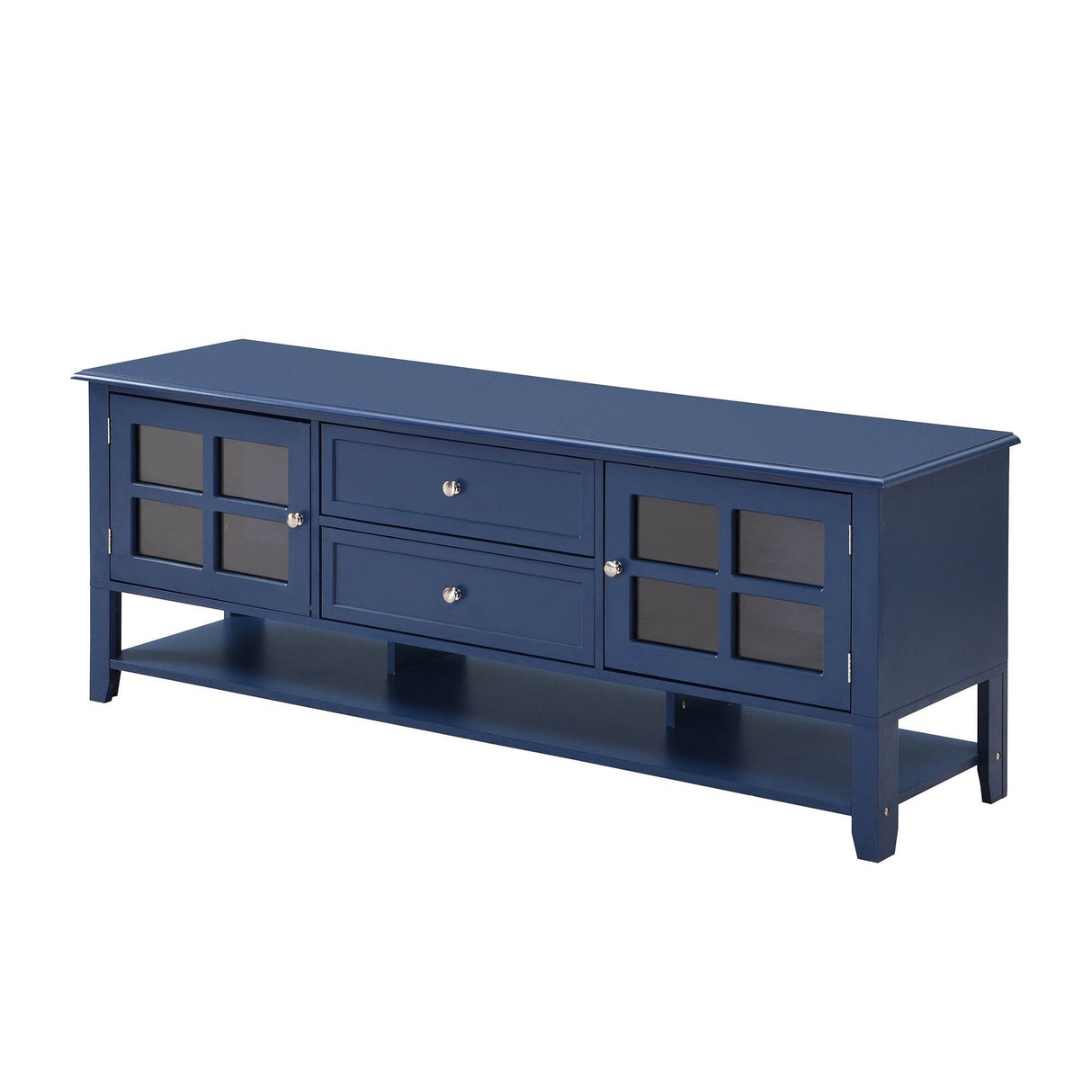 Modern Blue MDF TV Stand With Storage Cabinet - Sleep Galleria
