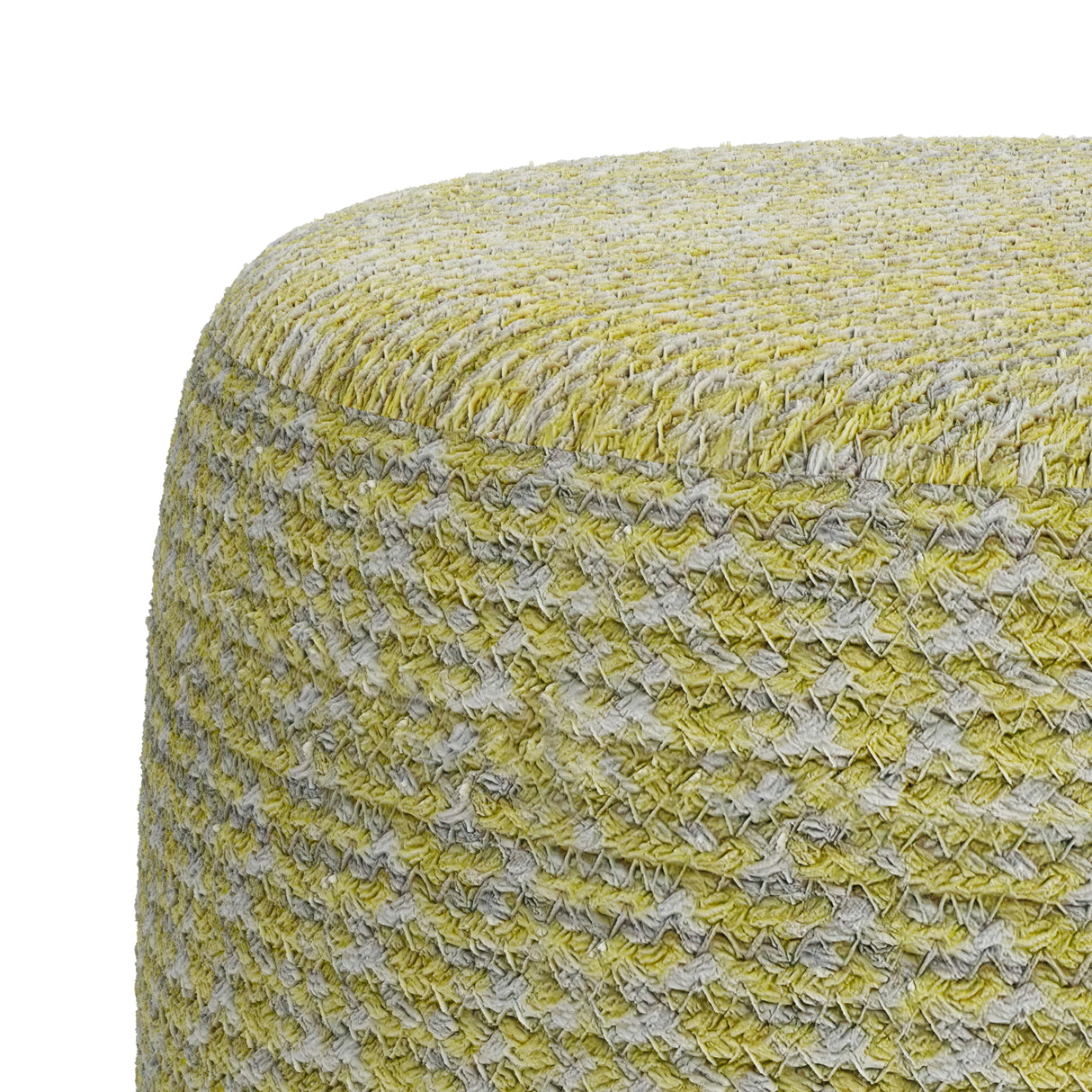 Round Braided Cotton Fabric Pouf Accent Seating Stool - Omega Lifestyles