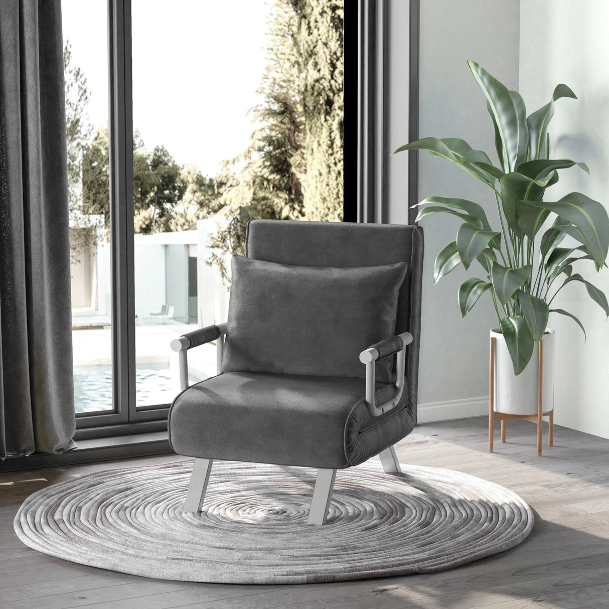 Convertible Folding Sofa Bed With 5-Position Adjustable Backrest - Omega Lifestyles