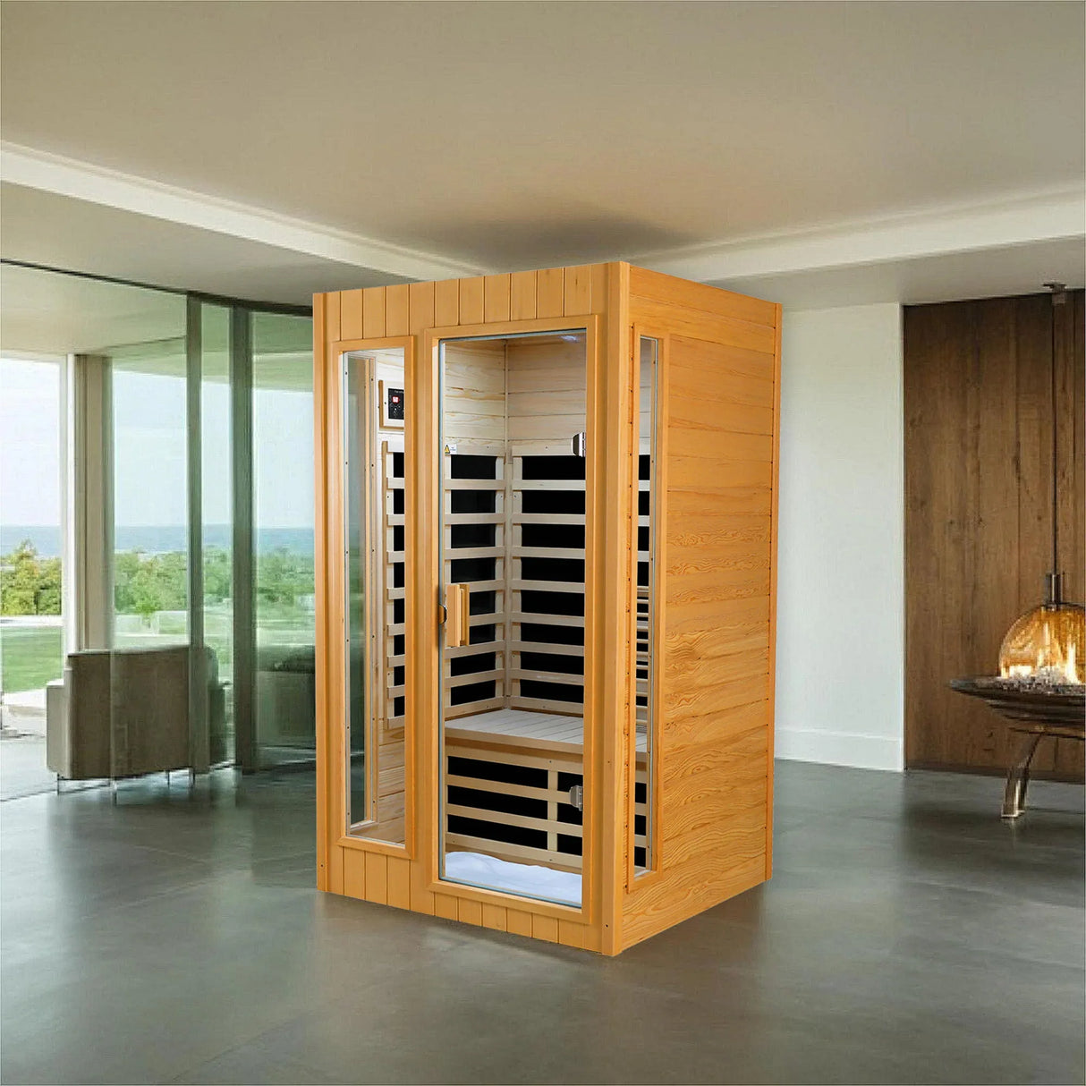 Two-Person Hemlock Far Infrared Indoor Sauna Room - Omega Lifestyles