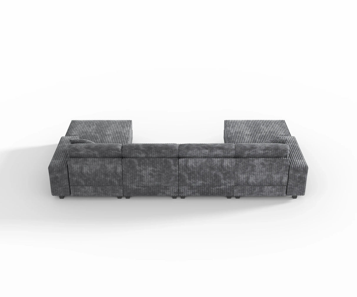 Modern Convertible U-Shaped Corduroy Fabric Sofa - Omega Lifestyles