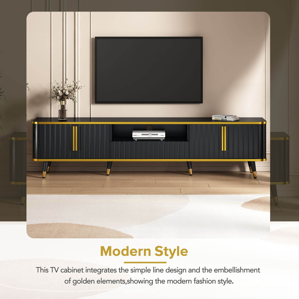 Modern Luxury Minimalism TV Stand With Storage Cabinets - Sleep Galleria