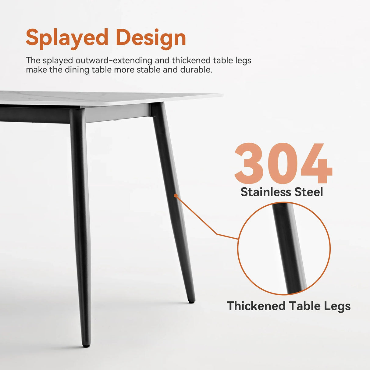 Modern Ceramic Tile Rectangular Dining Table With Metal Base - Omega Lifestyles