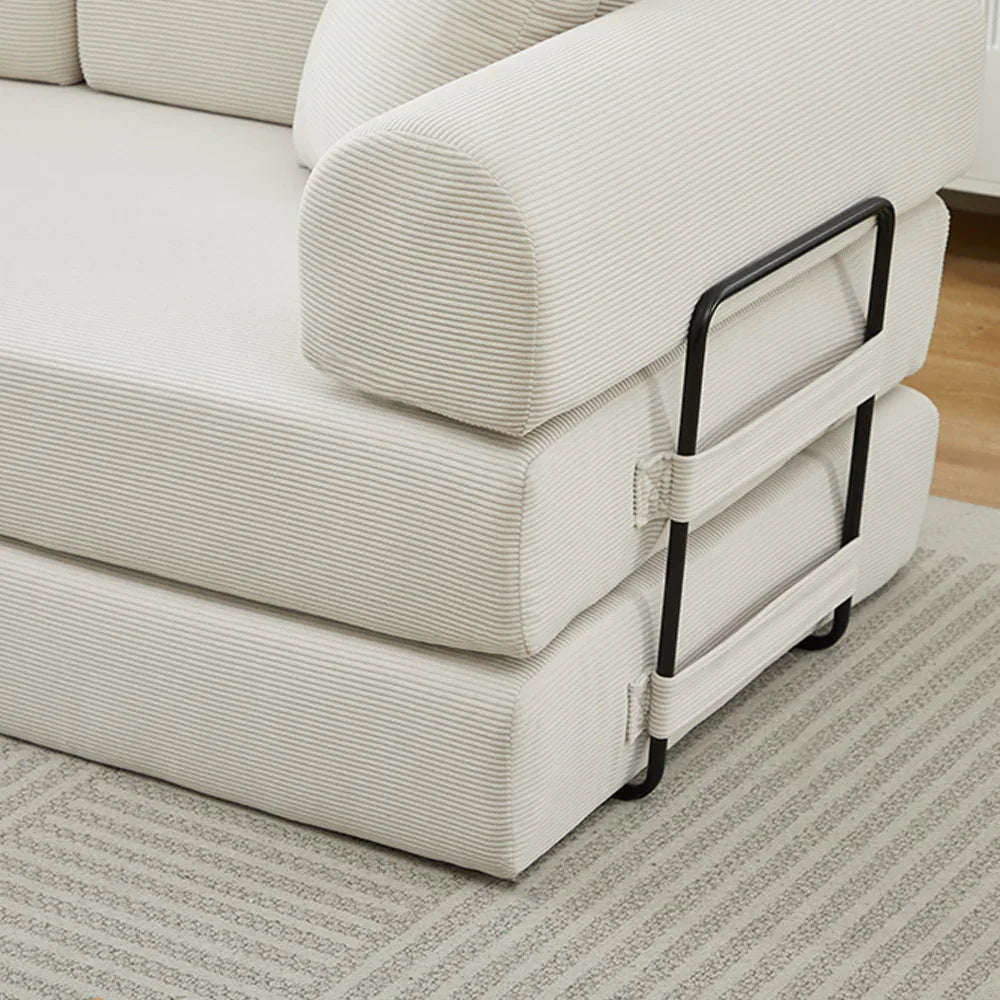 Corduroy Folding Sofa Bed With Foam Spring Mattress - Omega Lifestyles