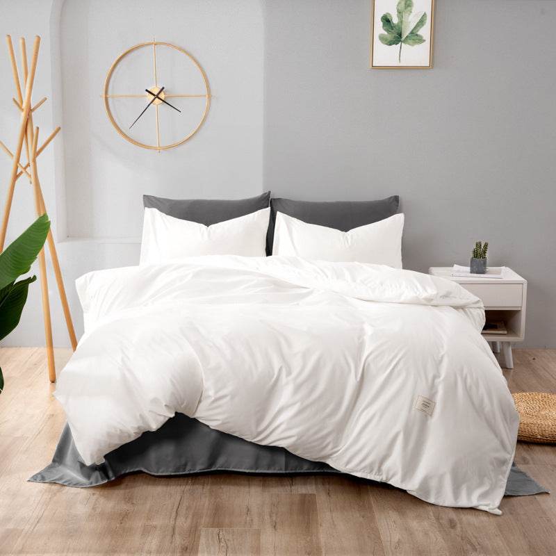 3-Piece Bean Paste Grey Bedding Set With Pillowcase - Sleep Galleria