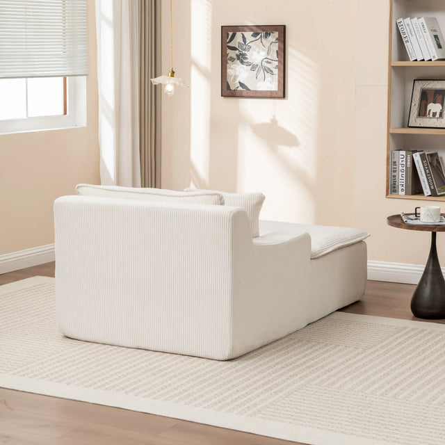 Corduroy Foam Right Armrest Chaise Lounge Chair - Omega Lifestyles