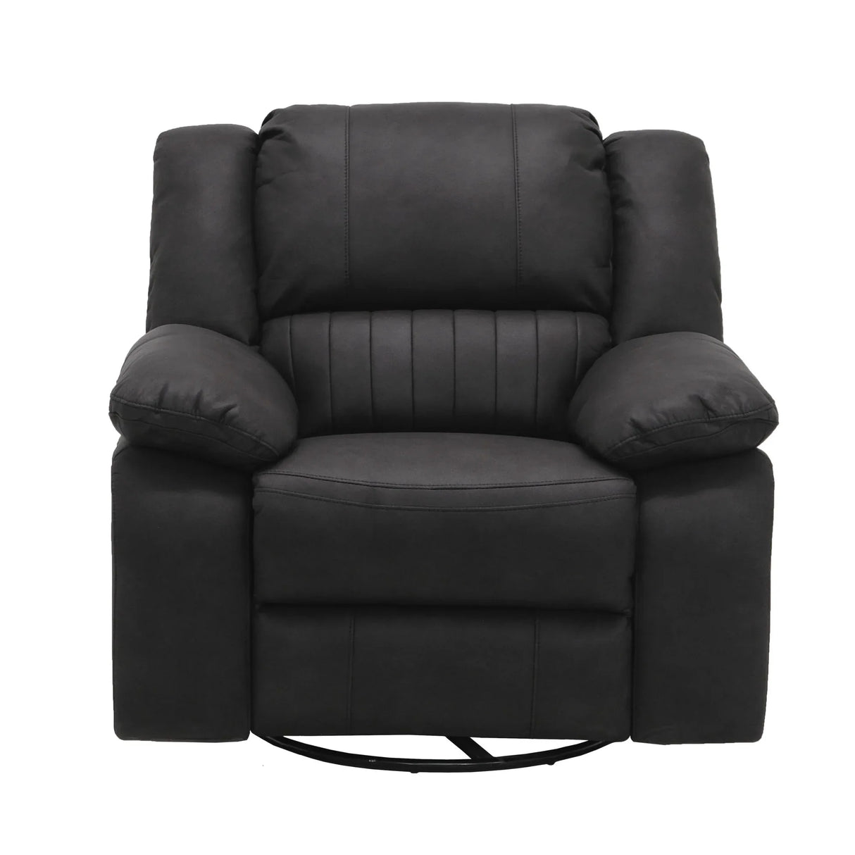 Black Fabric Swivel Gliding Recliner Chair - Omega Lifestyles