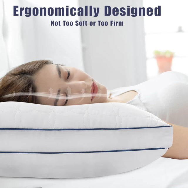 Set of 2 Soft Down Alternative Bed Pillows Standard Size - Omega Lifestyles