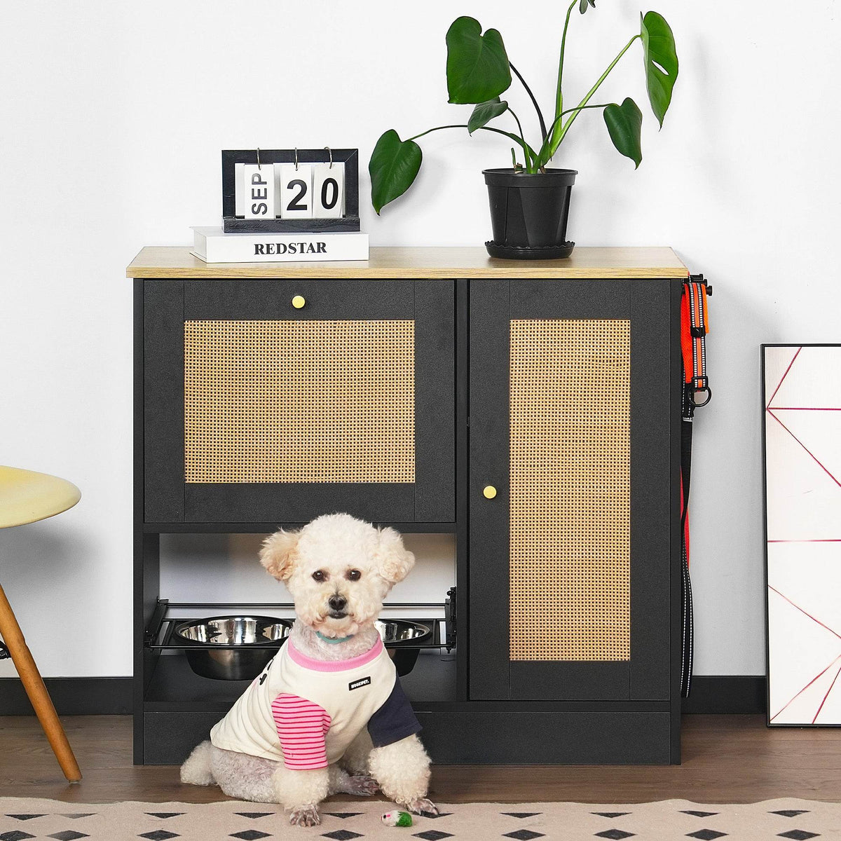 Pet Feeding Station With 2 Elevated Bowls And Storage - Sleep Galleria