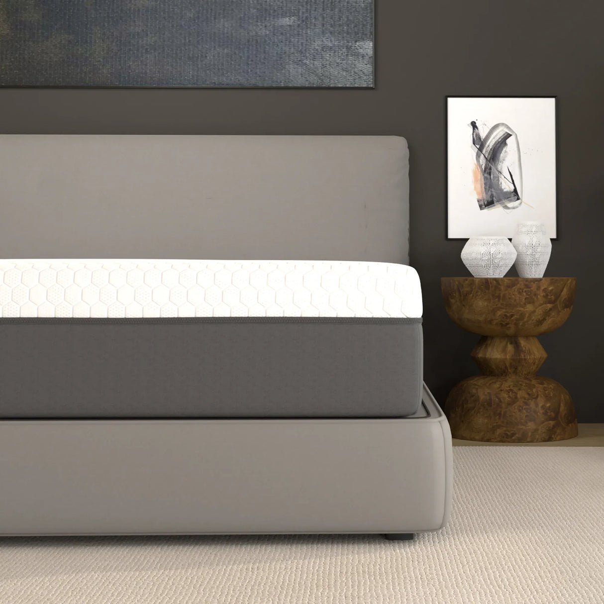 Medium 12-Inch Zoned Gel Swirl Memory Foam Split King Mattress - Omega Lifestyles