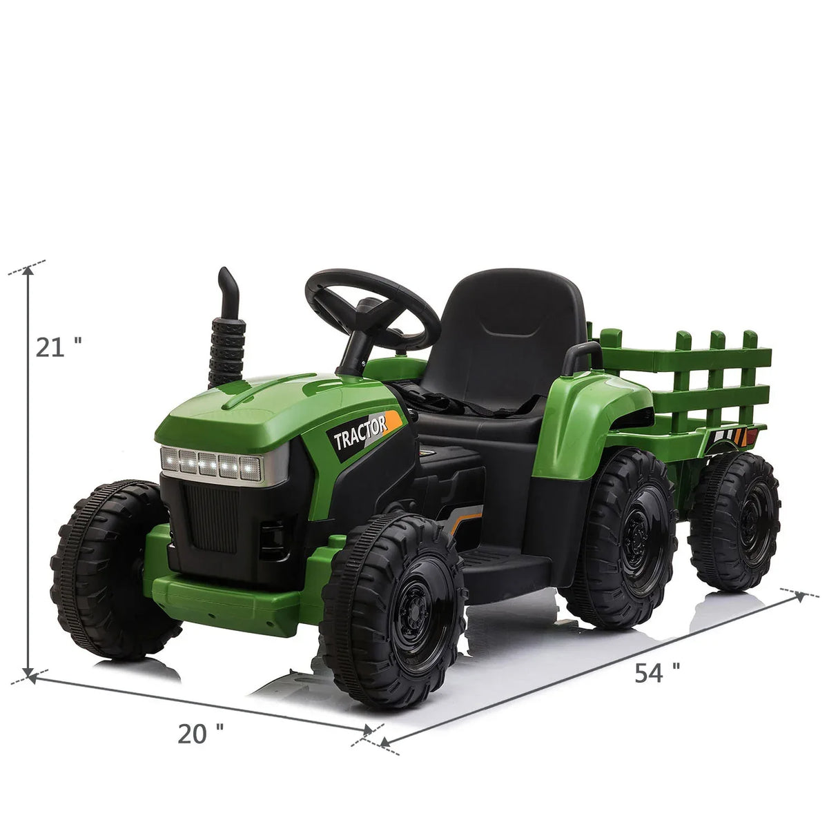 12V Battery Powered Kids Ride-On Tractor With Trailer - Omega Lifestyles