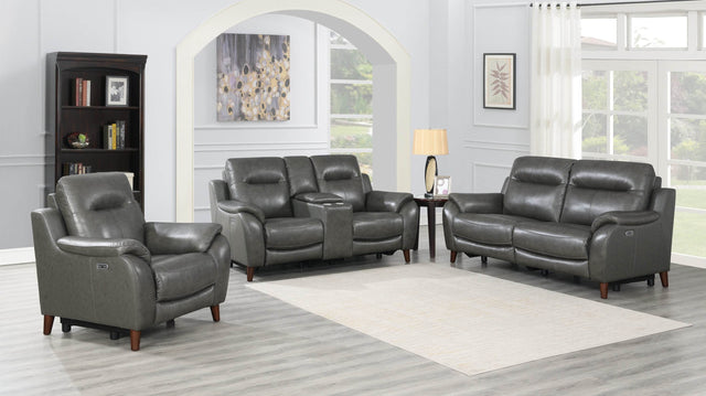 Top Grain Leather Reclining Power Sofa With Footrest Headrest - Omega Lifestyles