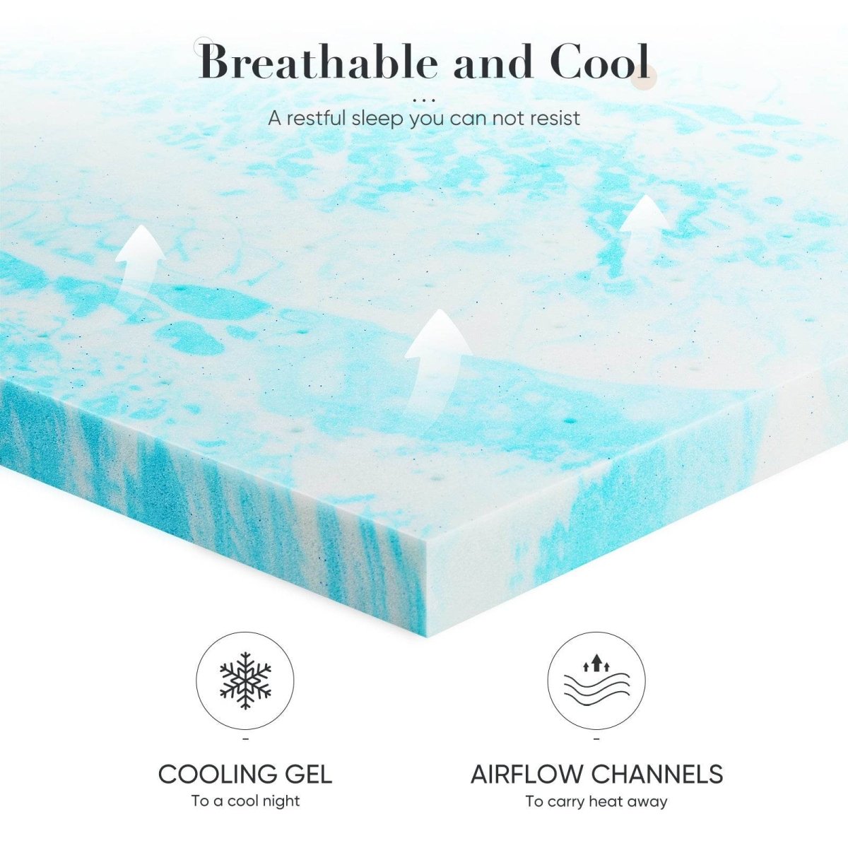 Memory Foam Cooling Gel Infused Mattress Topper - Sleep Galleria