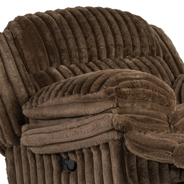 Contemporary Chocolate Corduroy Manual Motion Glider Recliner Chair - Omega Lifestyles