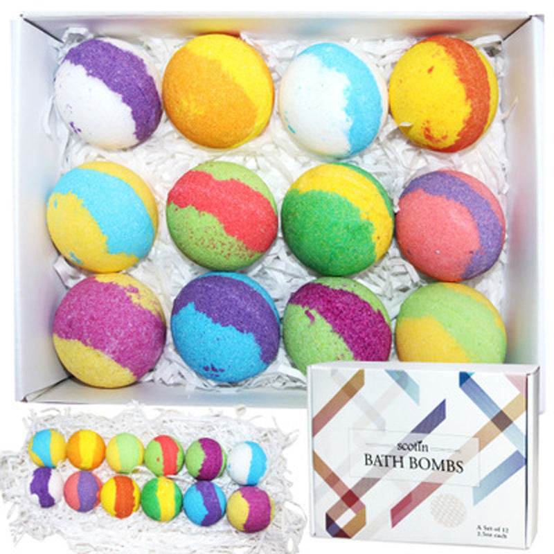 Set Of 12 Exfoliating Bath Bombs For Smooth Skin - Sleep Galleria