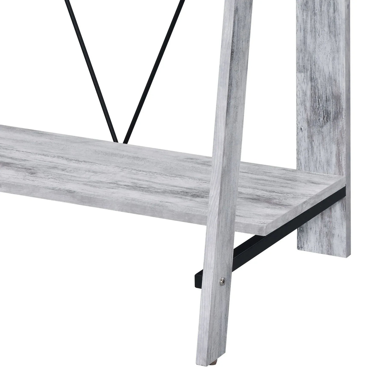 Antique White And Black Synthetic Wood Writing Desk - Omega Lifestyles