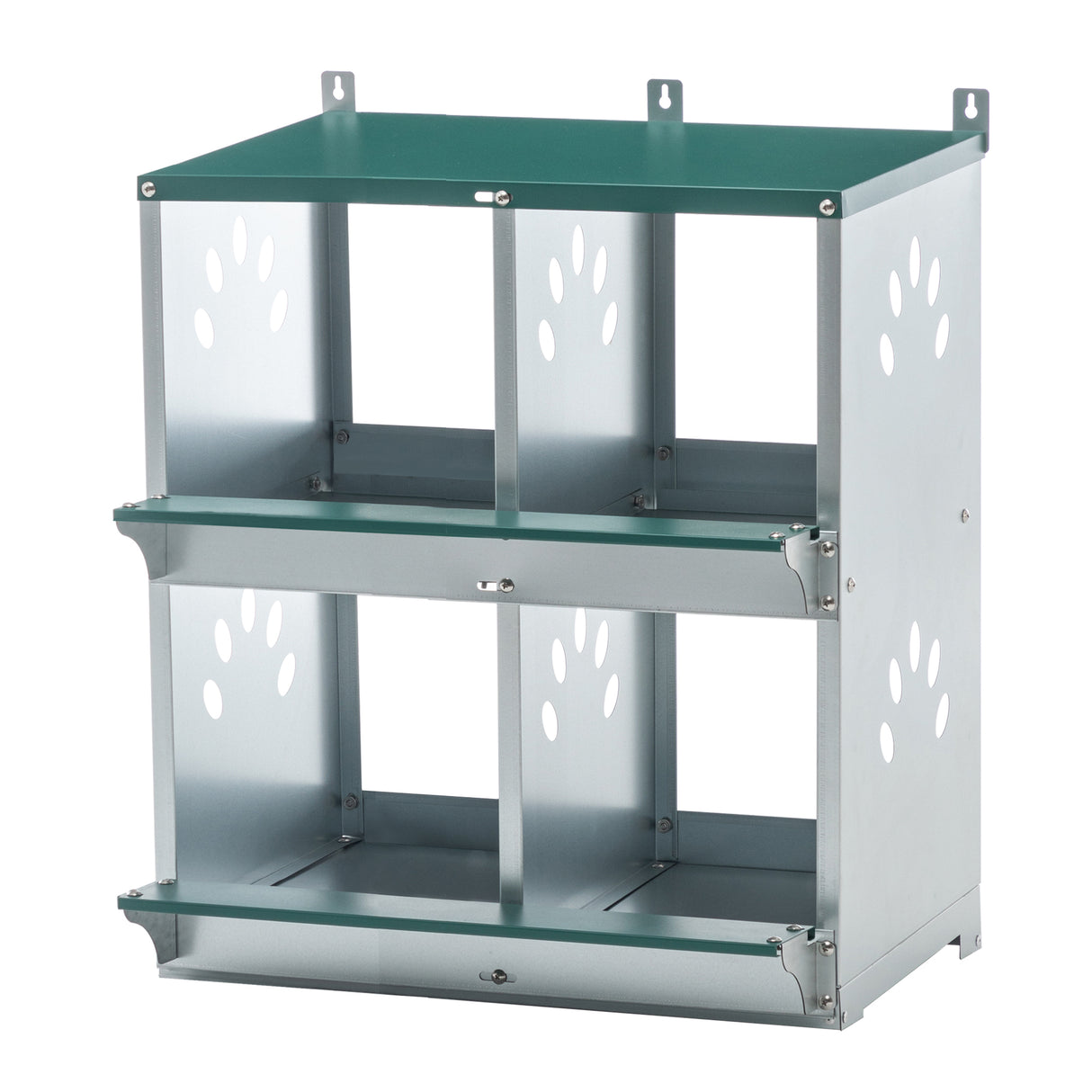 Galvanized Steel 4-Compartment Wall Mount Nesting Box