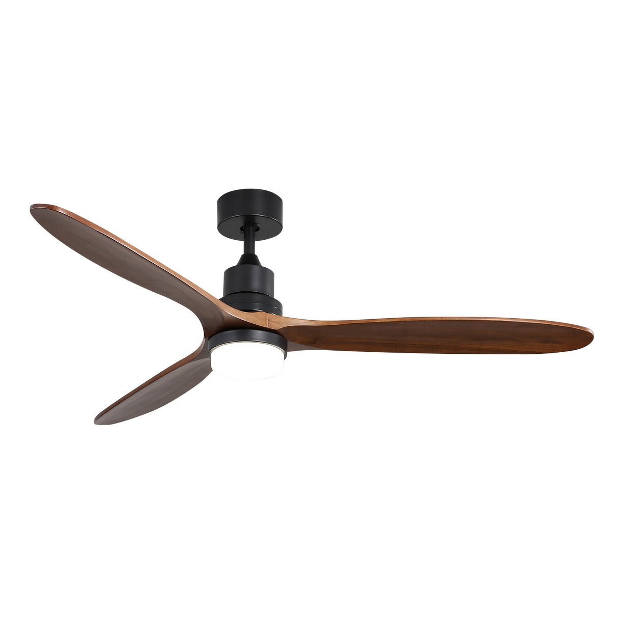 60-Inch Energy-Efficient Walnut Blade Ceiling Fan With Light