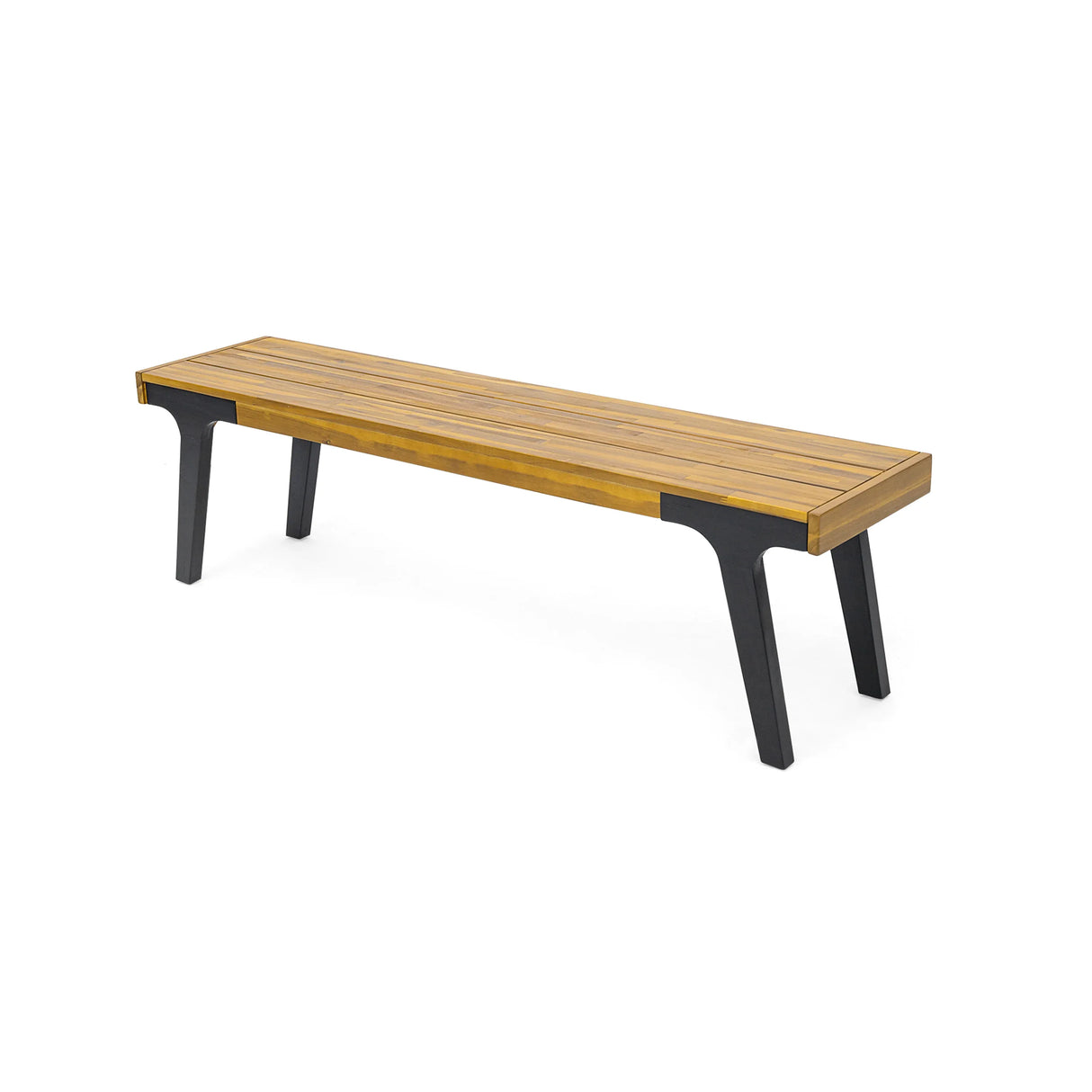 Modern Acacia Wood Dining Bench Set of 2 - Omega Lifestyles