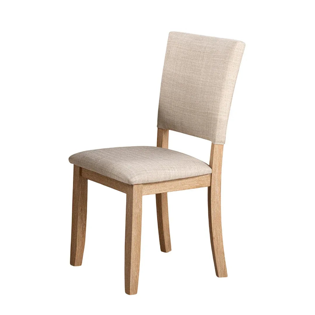 Transitional Natural Upholstered Rubberwood Dining Side Chair Set - Omega Lifestyles
