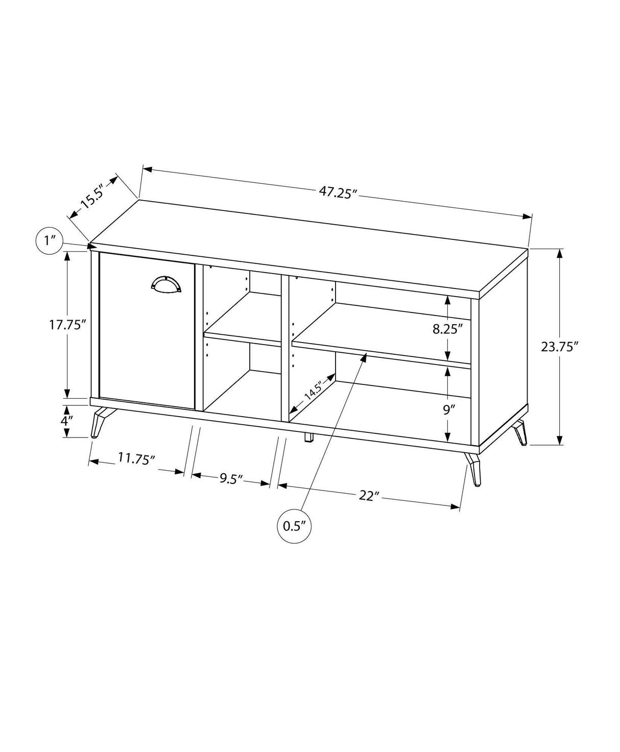 Industrial 48-Inch Grey Brown Media Console Cabinet - Sleep Galleria