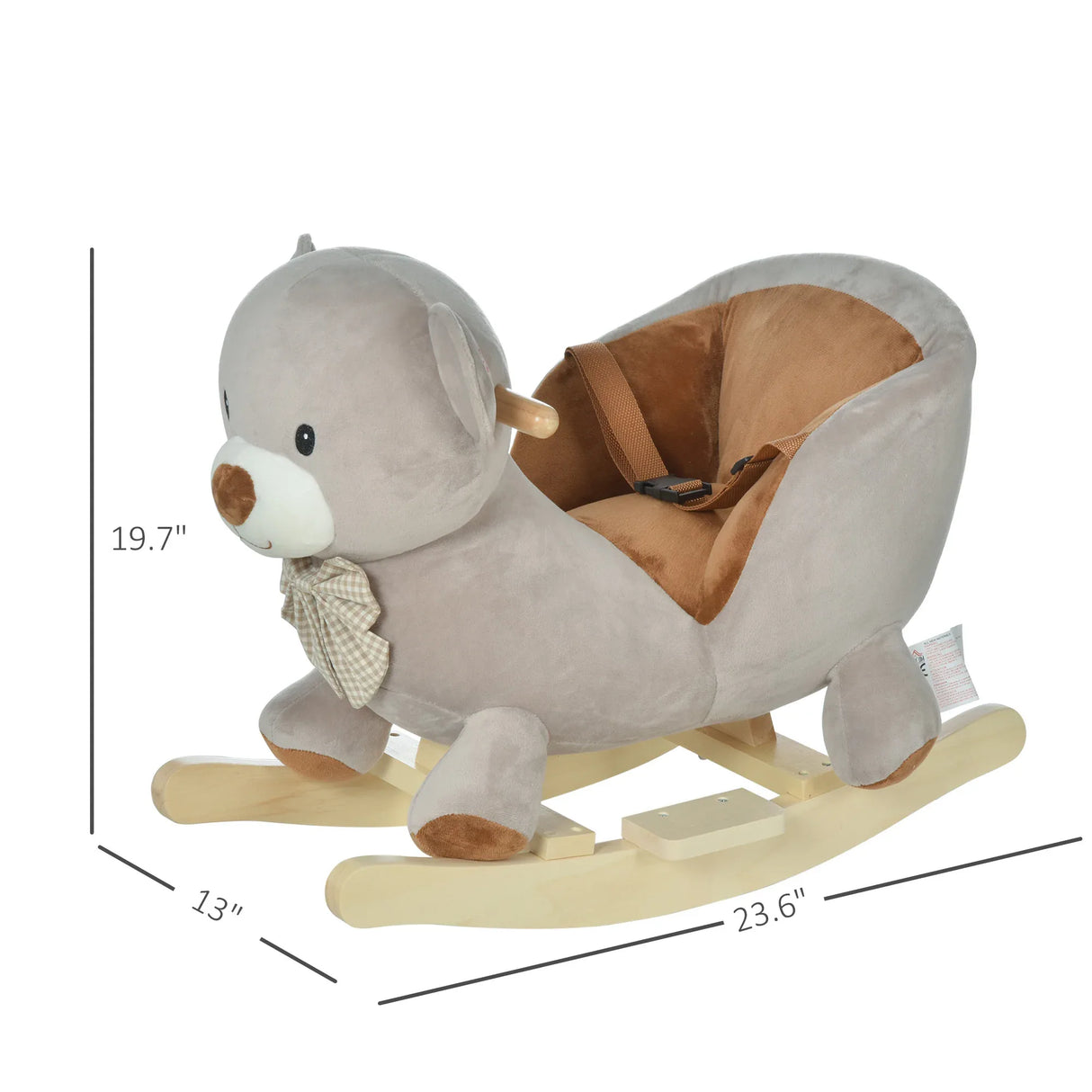 Bear Plush Toddler Sound Ride-On Rocking Horse - Omega Lifestyles