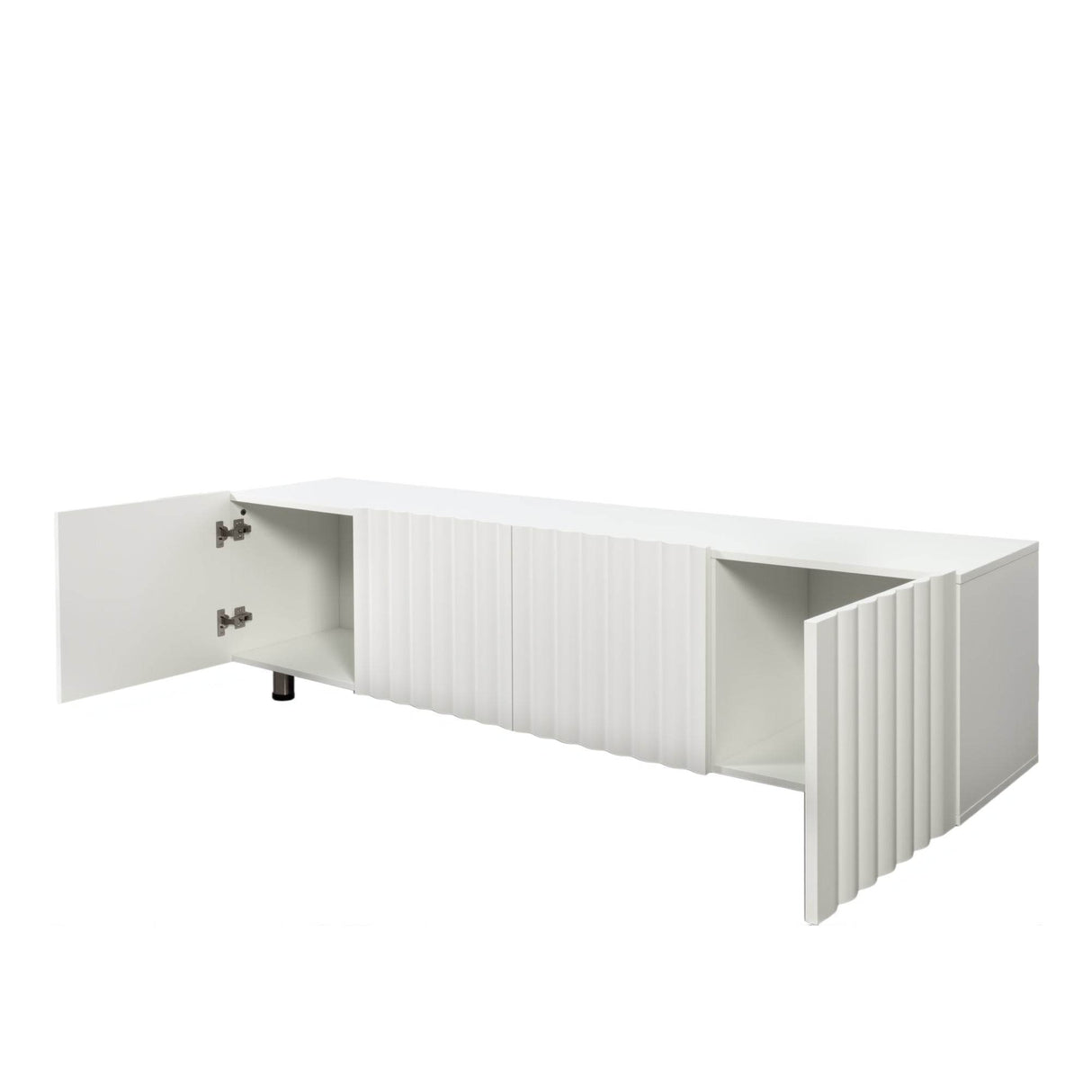 Modern White TV Stand With Storage Drawers - Sleep Galleria