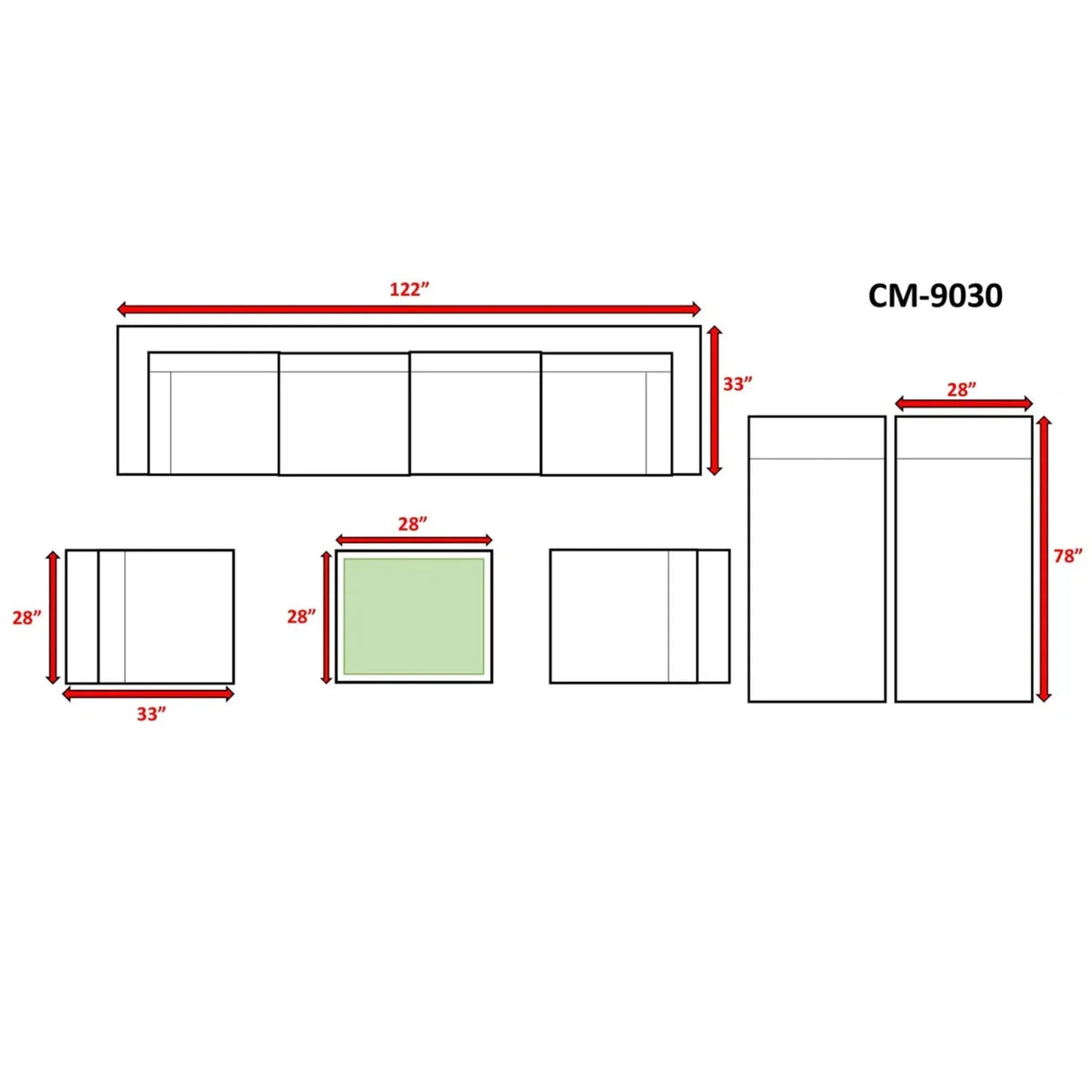 9-Piece Modular Grey Rattan Wicker Patio Seating Set - Omega Lifestyles