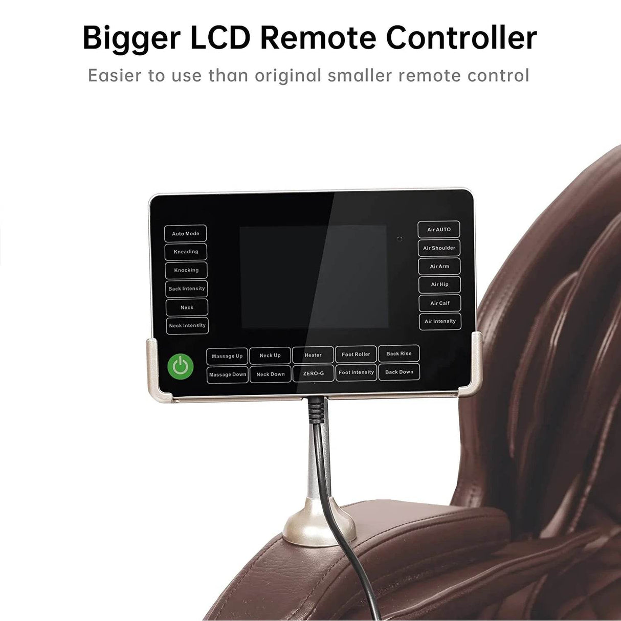 S Track Massage Chair, Full Body Zero Gravity Shiatsu Recliner with Smart Voice Controller, Brown