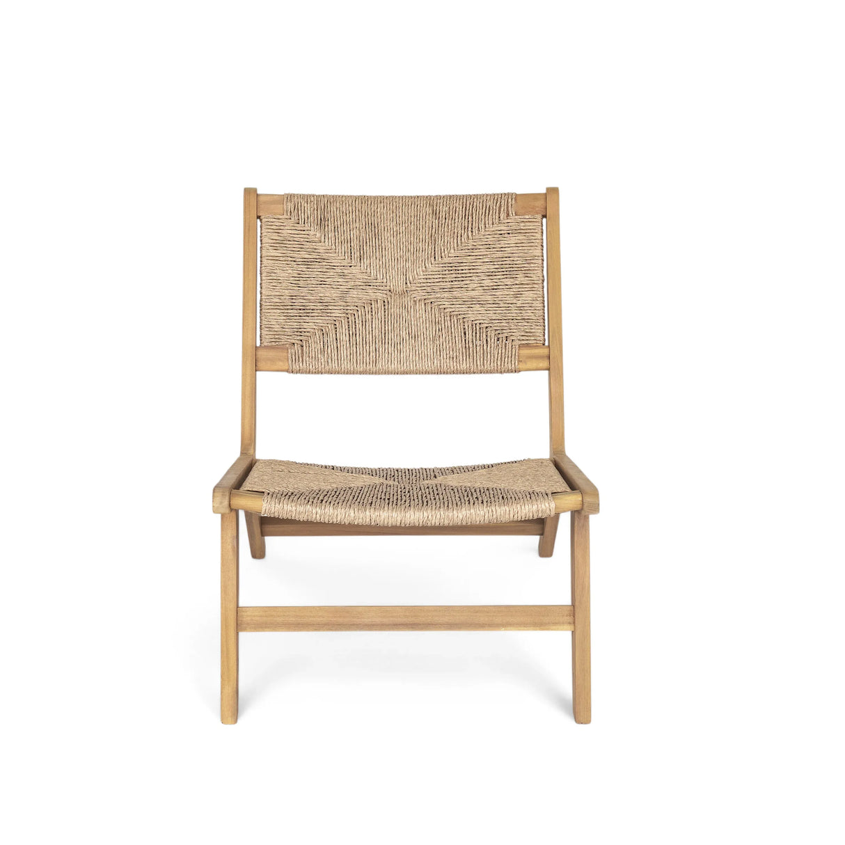 Set of 2 Acacia Wood Light Teak Outdoor Lounge Chairs - Omega Lifestyles