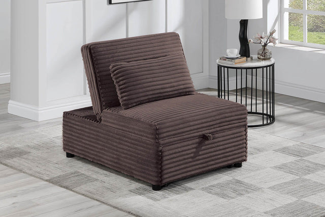 Contemporary Chocolate Corduroy Convertible Sleeper Sofa Chair - Omega Lifestyles