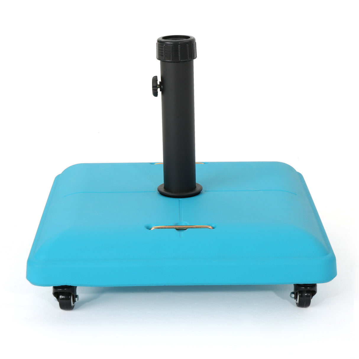 Teal Concrete Outdoor Umbrella Base With Wheels