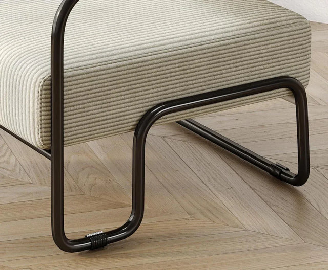 Beige Corduroy Iron Frame Living Room Accent Chair - Omega Lifestyles