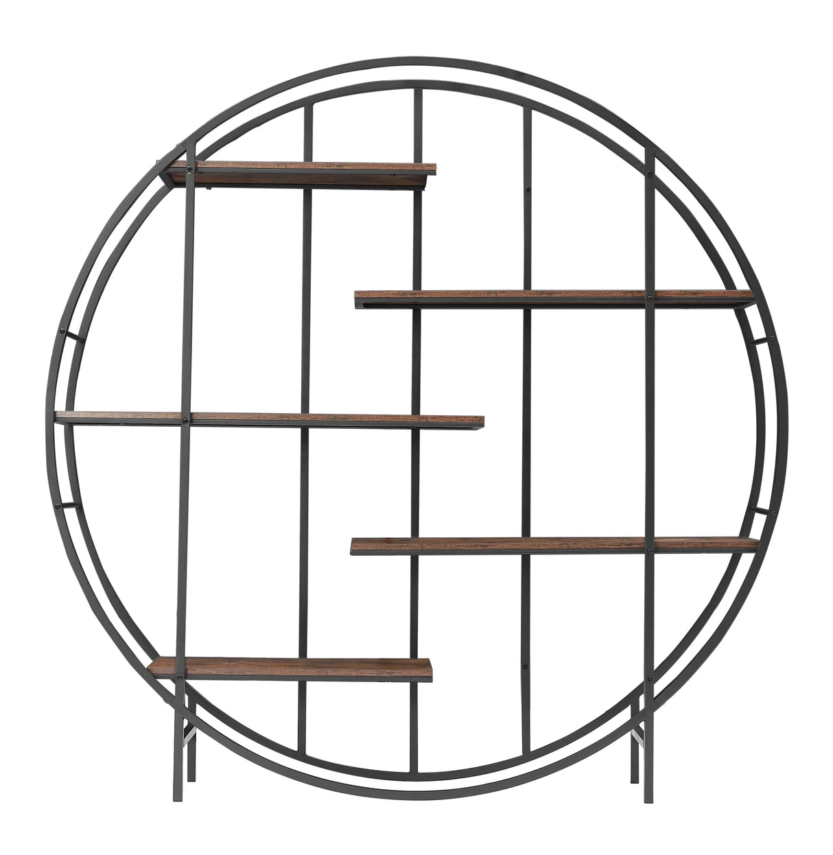 Rustic Brown Vintage Industrial 5-Tier Storage Rack - Omega Lifestyles