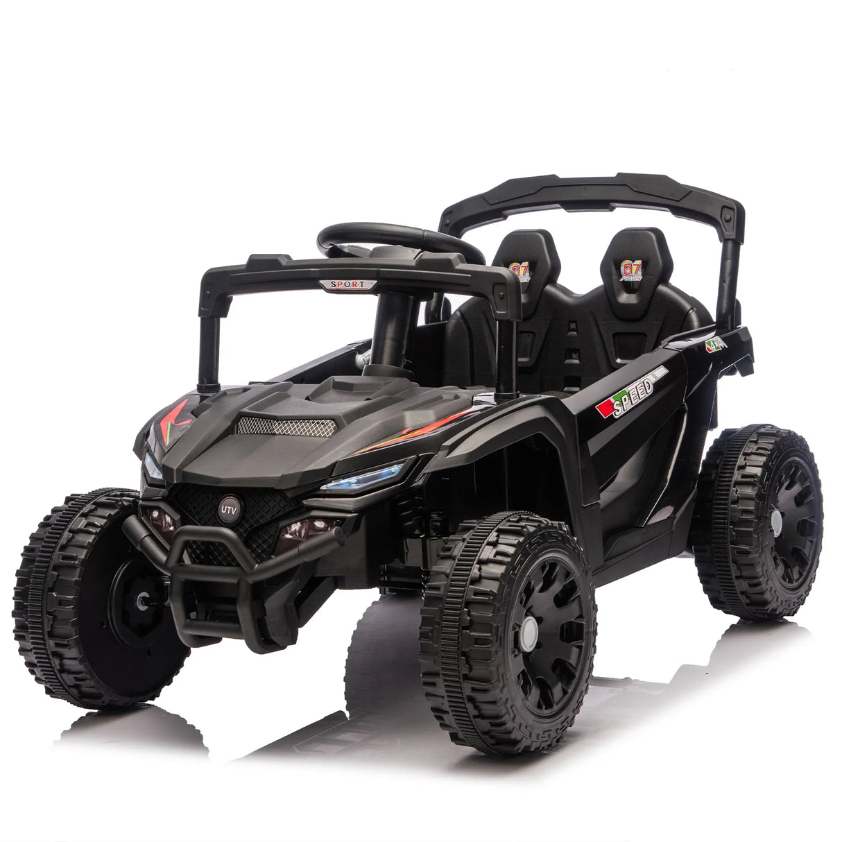 24V Kids Remote Control Black Ride On UTV - Omega Lifestyles