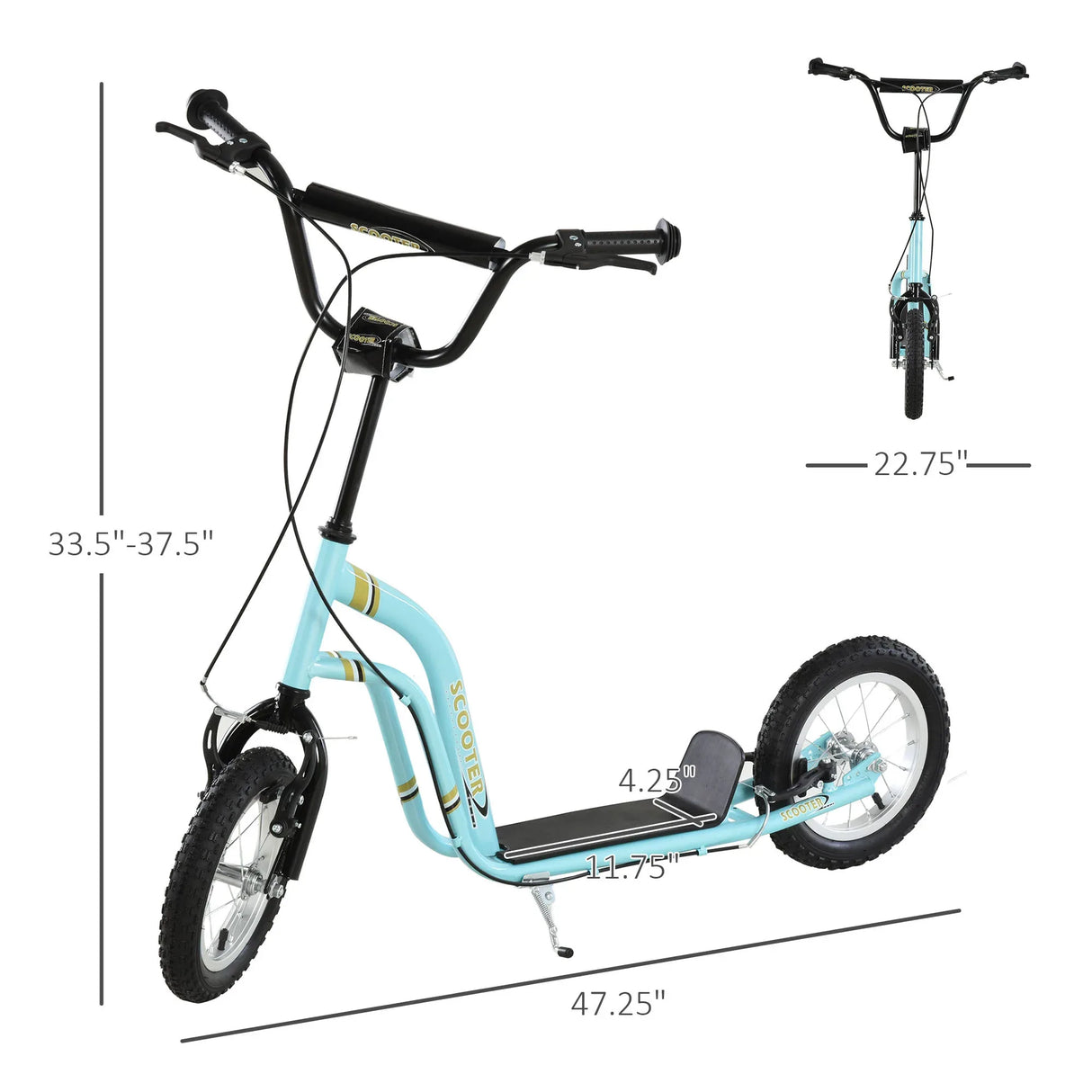 Youth Metal Frame Scooter With Dual Brakes And 12-Inch Tires - Omega Lifestyles