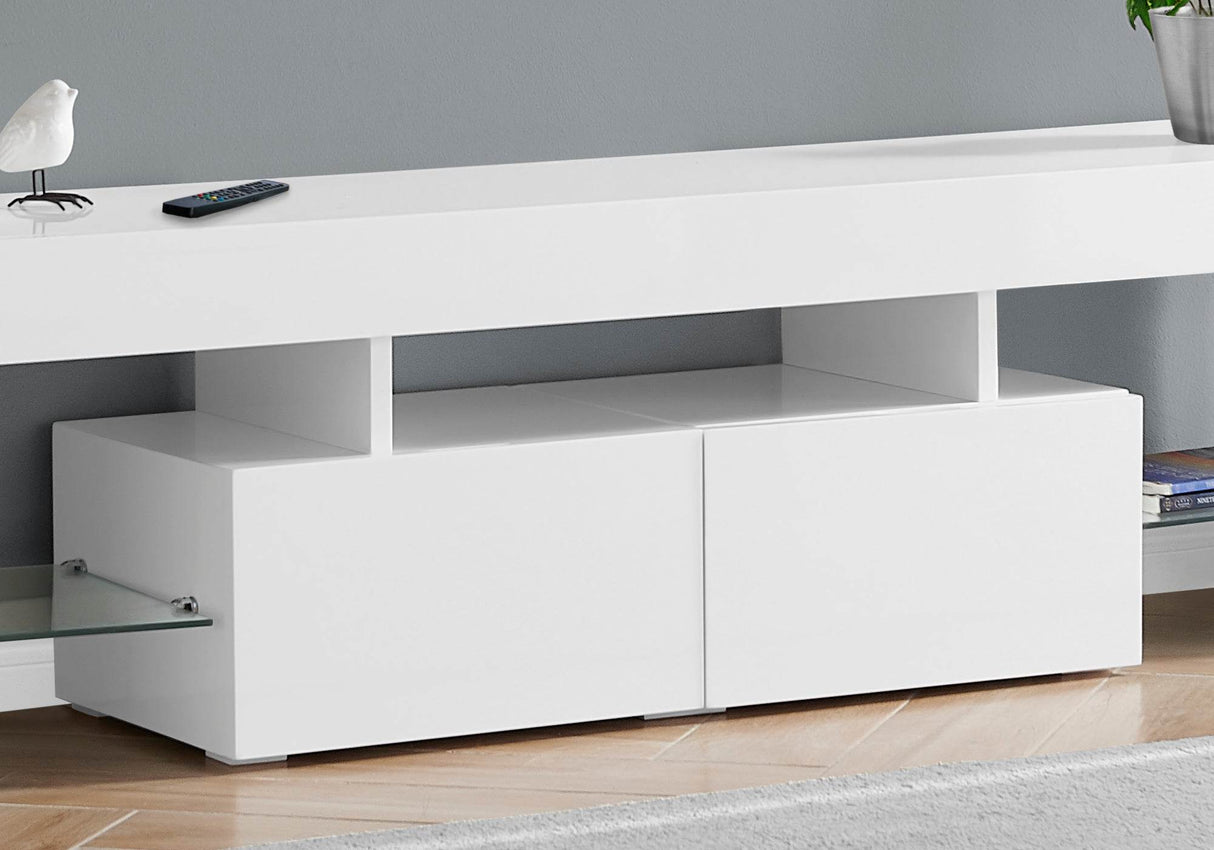 Modern Glossy White MDF TV Stand Console - Sleep Galleria