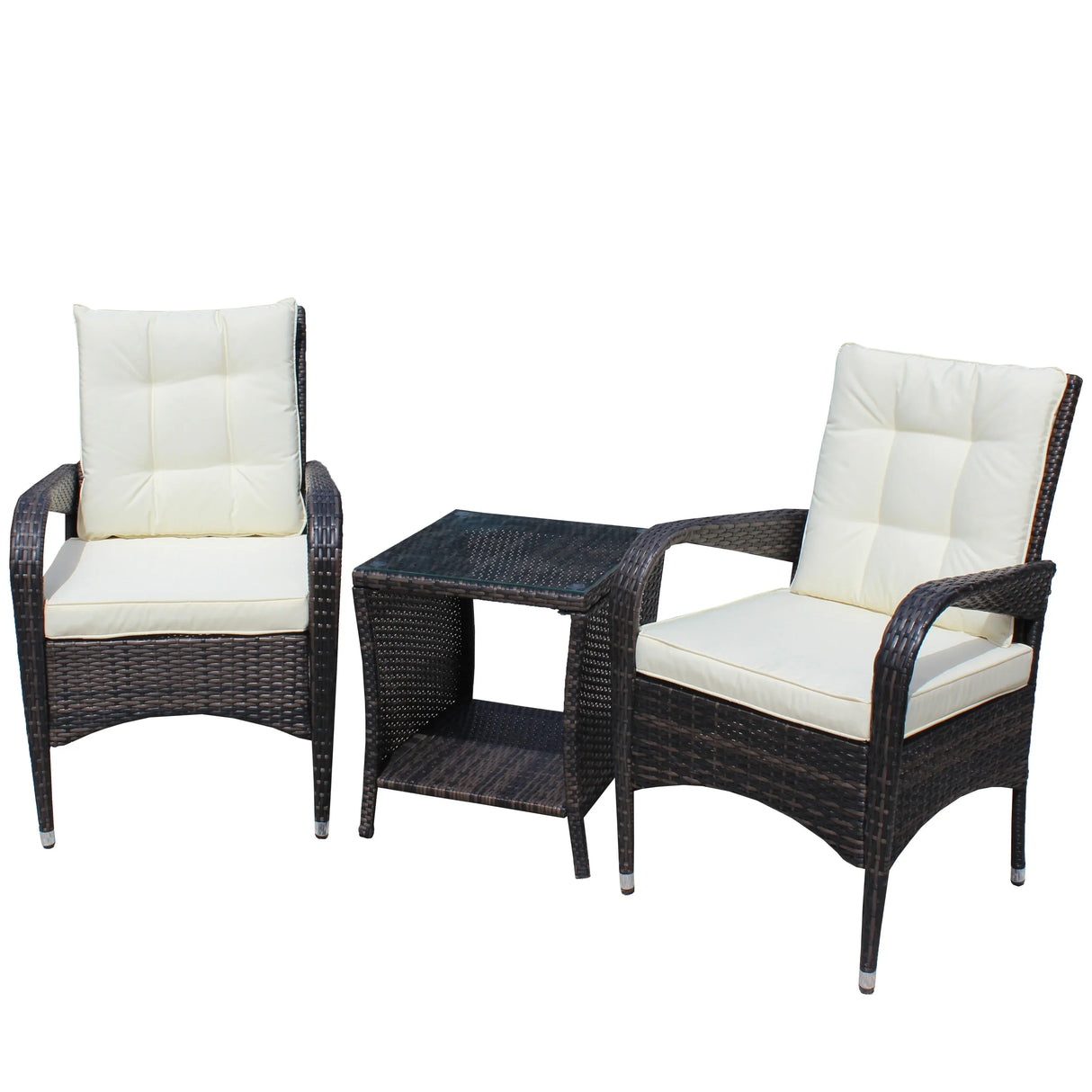 3-Piece Brown Rattan Outdoor Patio Furniture Set - Omega Lifestyles